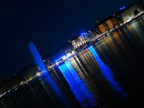 Foto Binnenalster bei Nacht - Hamburg