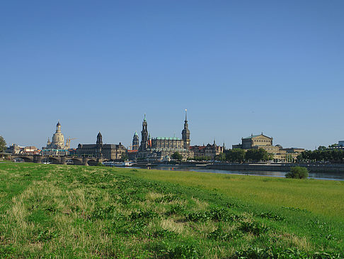 Foto Canalettoblick mit Wiese - Dresden